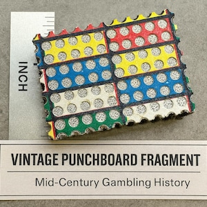 Illegal Gambling Relic — Vintage Punch Board Fragment