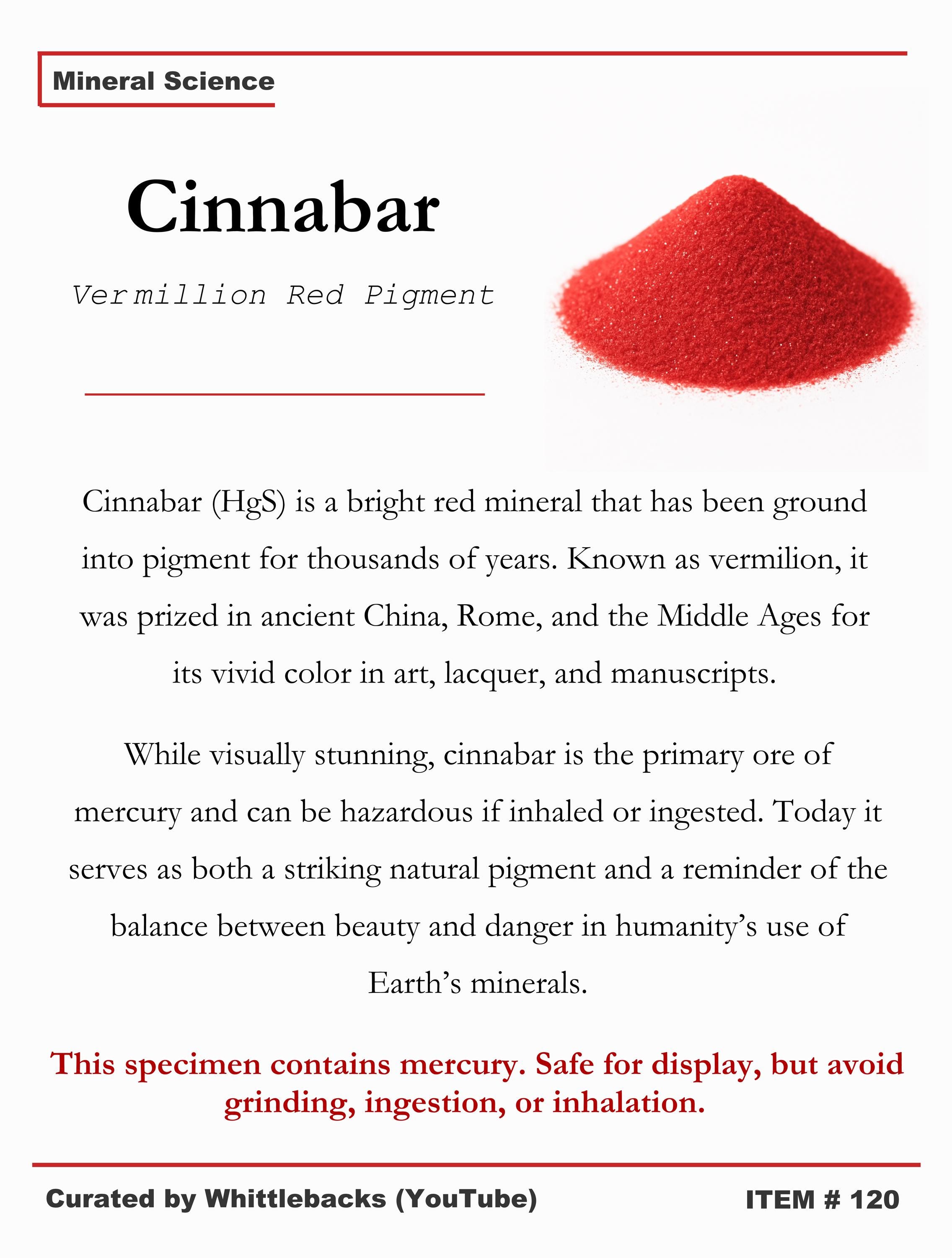Cinnabar Pigment — Historic Vermilion Red Mineral - Etsy