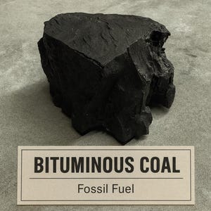 Bituminous Coal Specimen – Historic Mining Sample, Geology and Energy Collectible - Handmade Home Museum Display