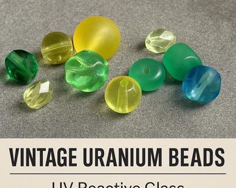 Uranium Glass Beads — UV Reactive Vintage Glass