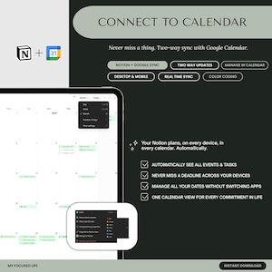 ADHD Notion Template | Notion ADHD Planner | ADHD Focused Planner | Timeblocking | Habit Tracker, Goals, Wellness, Finance, Life Dashboard image 5