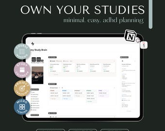 ADHD Student Planner Notion Template | Academic Study System | College University Planner | Assignment Tracker | Study Dashboard | Notion OS