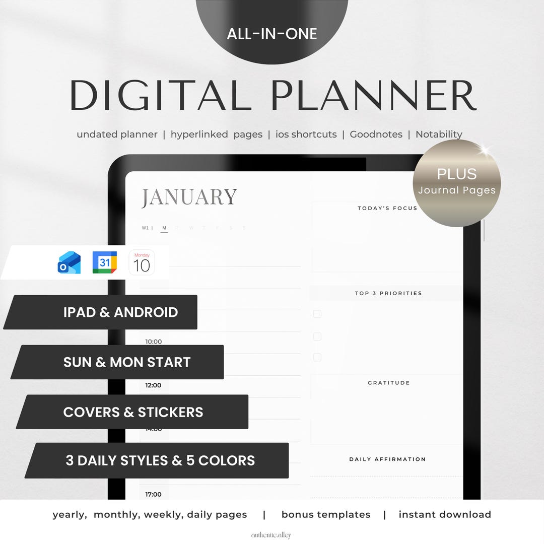 2026 2027 Digital Planner | Undated Goodnotes Planner | iPad PDF ...