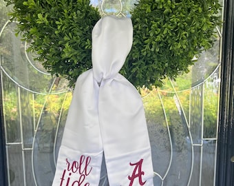 Embroidered Wreath Sash • University of Alabama, Roll Tide