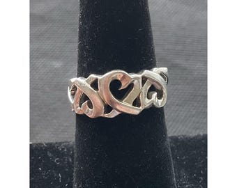 Anillo Tiffany & Co. Paloma Picasso de plata de ley 925 con diseño de corazones enamorados, talla 6