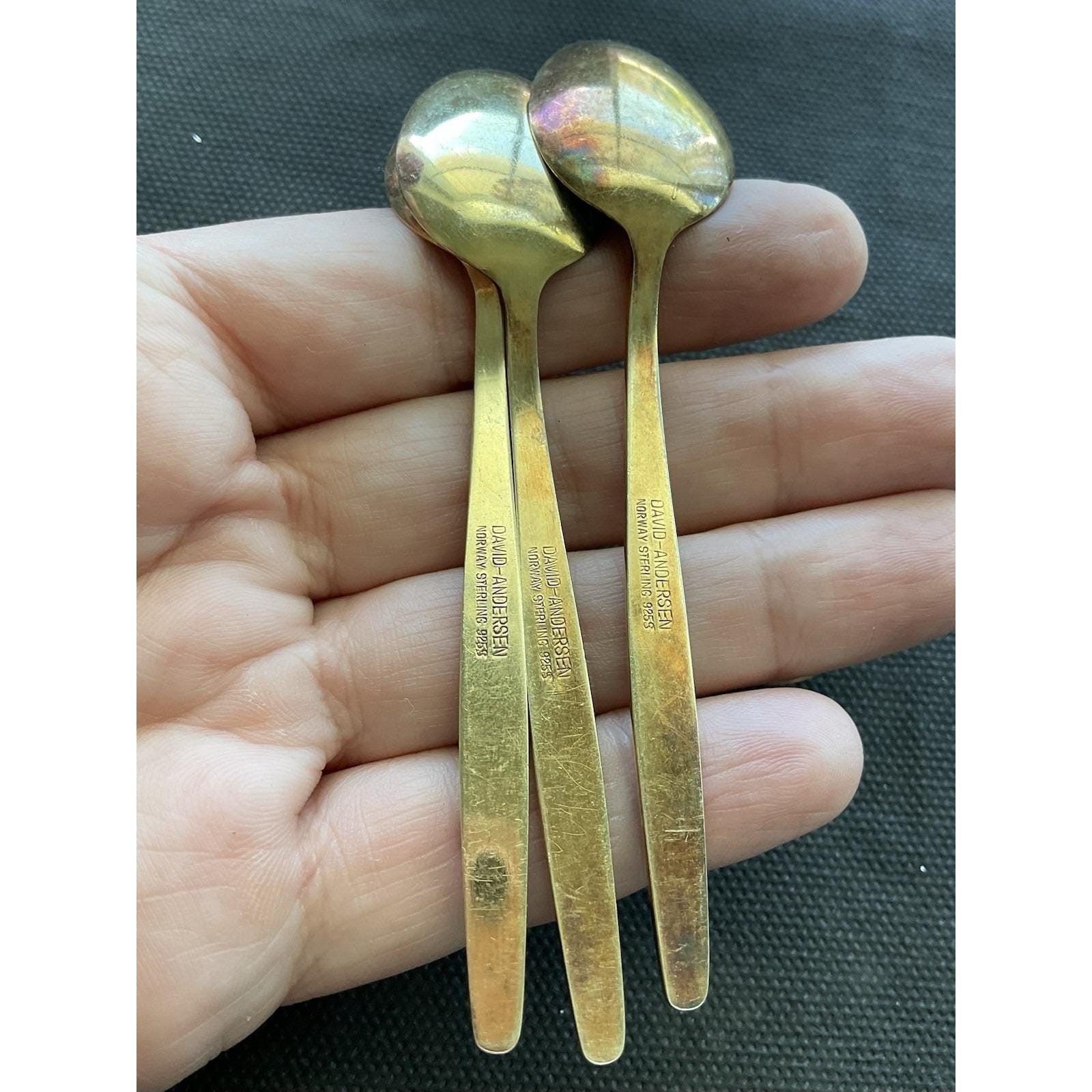 Set of Six Vintage David Andersen Norway Sterling Silver Enamel