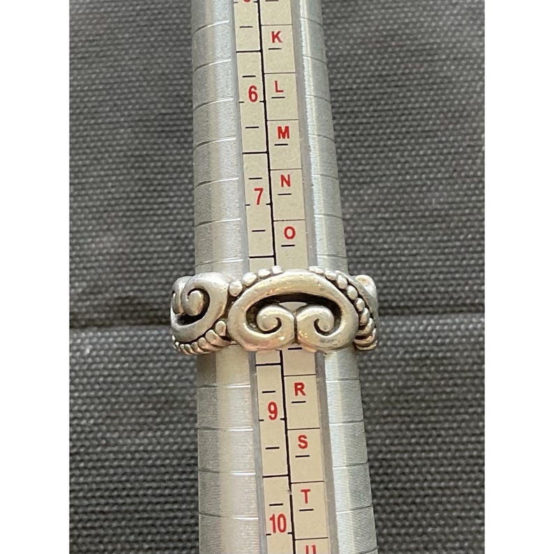 vintage Brighton sterling silver 925 thick wide band ring Open Scrollwork Size 8 image 7