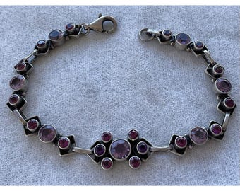Nicky Butler NB Vintage Sterling Silver Multi Gemstone Clasp Bracelet