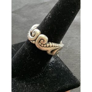 vintage Brighton sterling silver 925 thick wide band ring Open Scrollwork Size 8 image 3