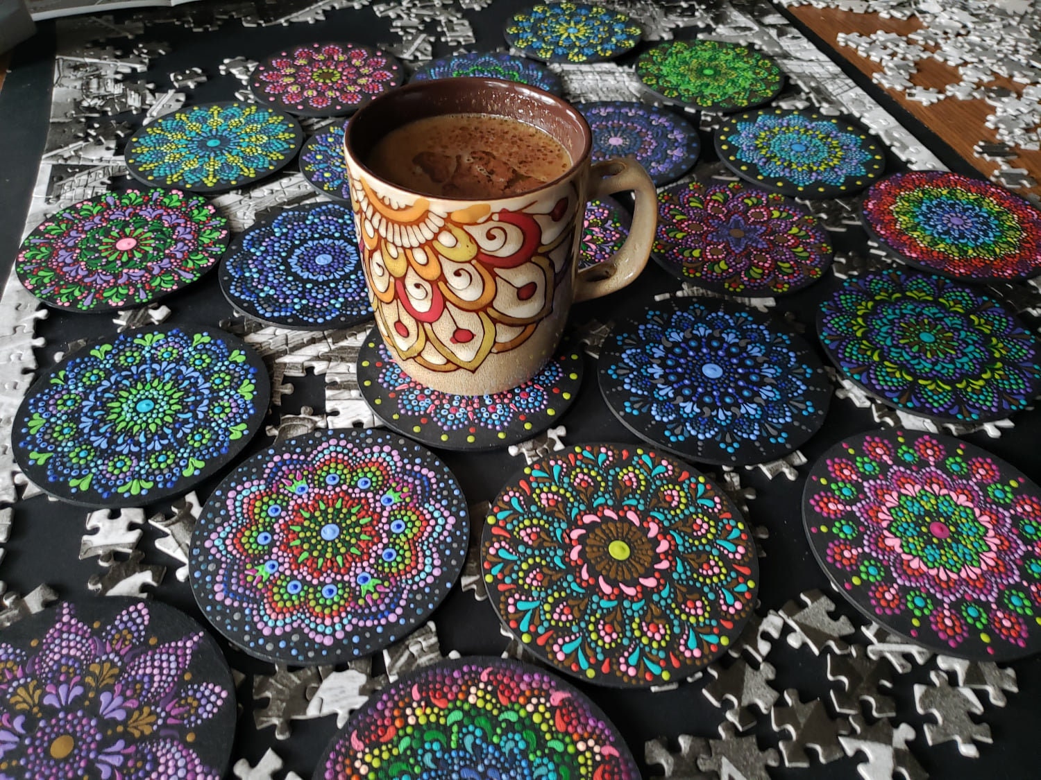 Support Me And You Get A Mandala Ceramic Coasters - Homey Ceramic