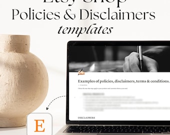 Etsy Shop Policies Templates: Curated Disclaimers for Small Business Owners, Digital & Handmade Etsy Sellers Terms and Conditions Examples