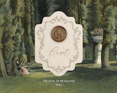 Vintage Wedding Crest | PNG | Printable Guest Name Cards - Digital Download