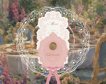 Royal Pink Antique Menu | PNG PDF | Print then Cut Table Menu - Digital Download