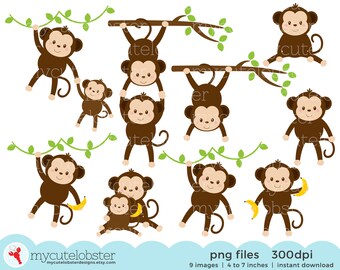 Monkey Clipart Etsy Monkey Clipart Etsy