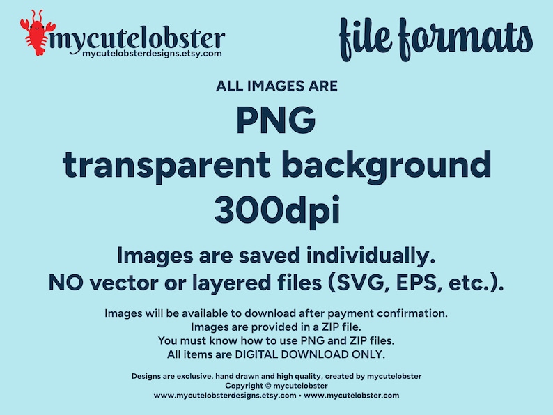 File formats for clipart images from mycutelobster.