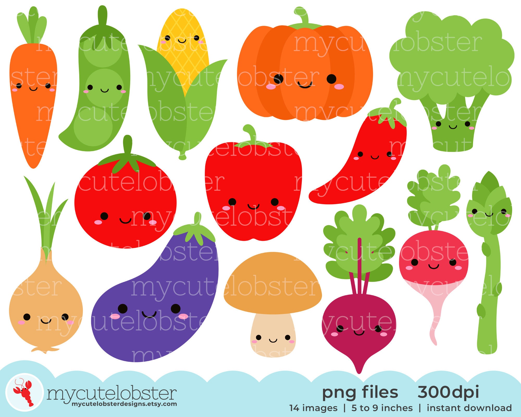 Cute Cartoon Vegetables