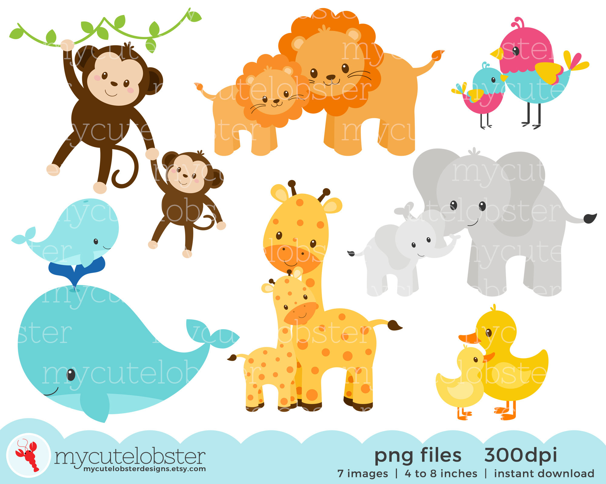 Mom and Baby Animals Clipart Set Clip Art Set of Animals - Etsy Mom and Baby Animals Clipart Set Clip Art Set of Animals - Etsy
