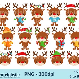 Clipart renne de Noël, des cliparts renne, mignon renne PNG, clipart festif renne, Noël PNG, usage personnel, usage Commercial