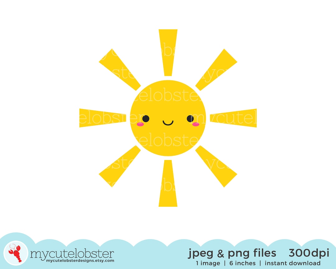 Happy Sun Single Clipart Sun Clipart Sunshine Clipart Cute - Etsy Norway