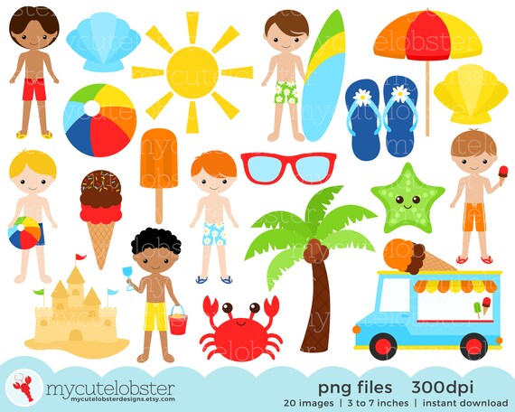 Boys Beach Clipart Set Summer Vacation Sandcastle Beach Etsy Boys Beach Clipart Set Summer Vacation Sandcastle Beach Etsy