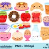 Kawaii Breakfast Digital Stamps, Kawaii Breakfast Clipart, Cute ...