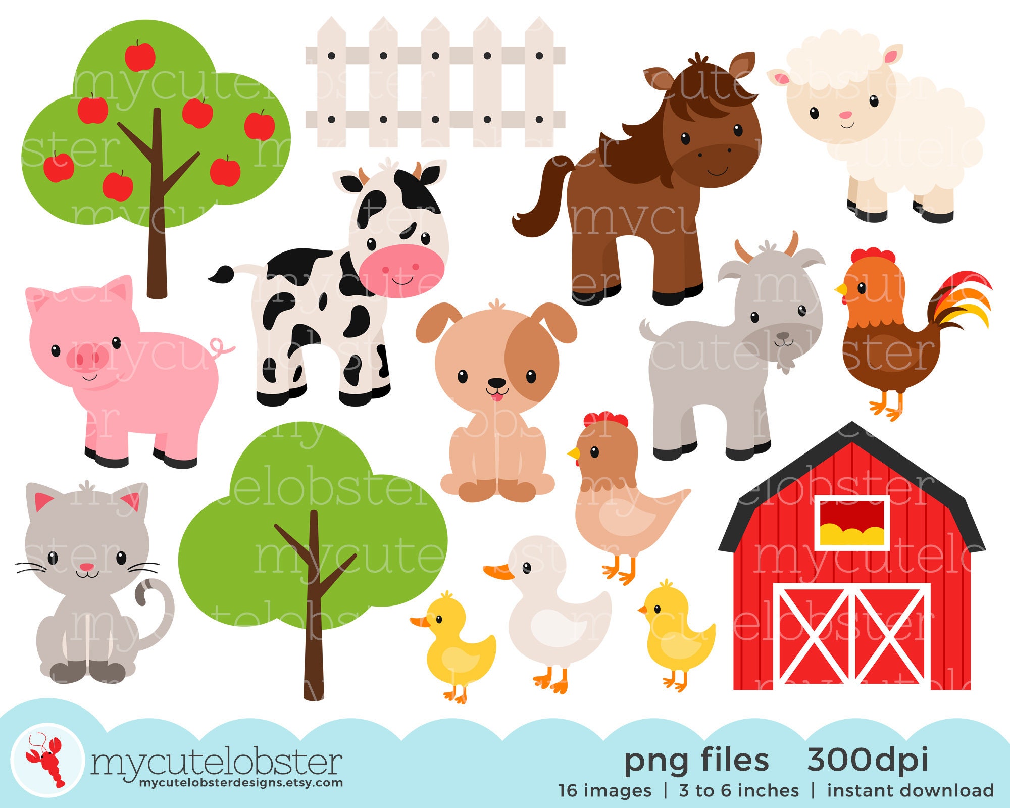 Animal Clipart Image - Etsy Animal Clipart Image - Etsy