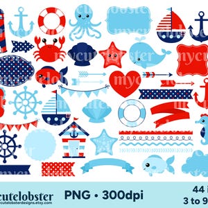 Clipart nautico, Clipart oceano, Clipart mare, PNG nautico carino, Clipart faro, Clipart barche, Uso personale, Uso commerciale