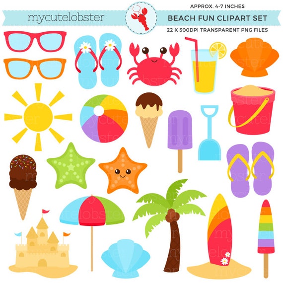 Beach Clipart Set Sandcastle Summer Sunglasses Palm Tree Beach Clipart Set Sandcastle Summer Sunglasses Palm Tree
