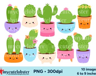 Eingemachte Kaktus Clipart - Pflanzen Grafik, Kakteen Clip Art, PNG Digital Download