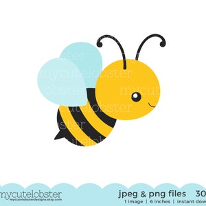 Clipart de abelha - clipart de uma abelha fofa, abelha, mel, abelha voadora, inseto - Download instantâneo, uso pessoal, uso comercial, PNG