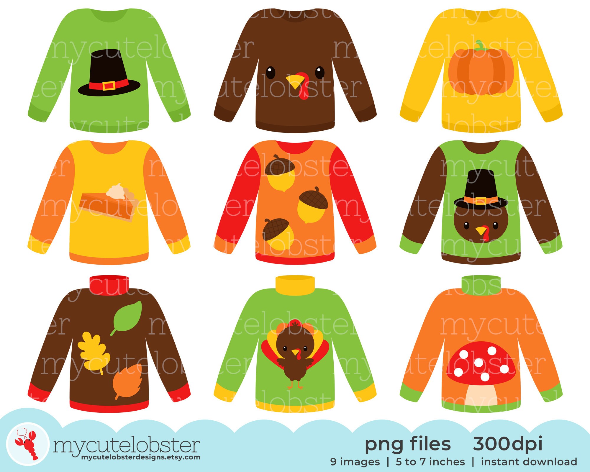 Thanksgiving Sweaters Clipart Sweaters 