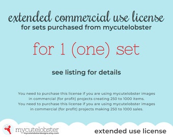 Extended Commercial Use License for Clipart Sets purchased from mycutelobster