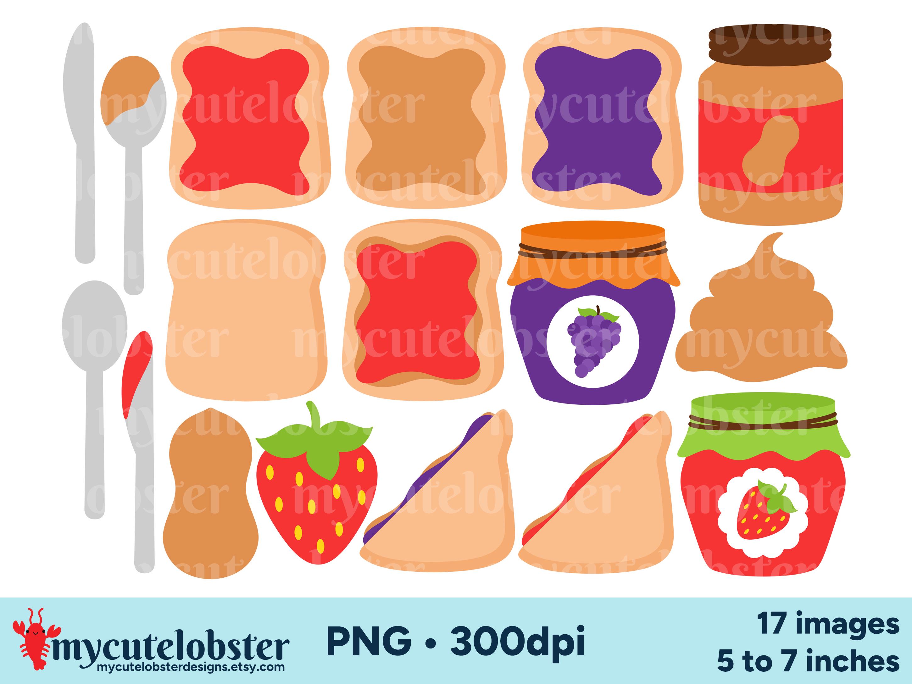 Peanut Butter \u0026 Jelly Clipart - Set von Erdnussbutter, Brot, Toast,  Marmelade, Lebensmittel Clip Art - Sofortiger Download, Kommerzieller  Gebrauch, PNG - Etsy Österreich, image size:2900x2175