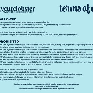 Terms of use for clipart images from mycutelobster.