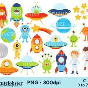 Weltraum Clipart, Astronauten Clipart, Weltraum PNG, Außerirdische Clipart, Niedlich Weltraum Clipart, Raumschiffe, persönlicher Gebrauch, kommerzielle Nutzung