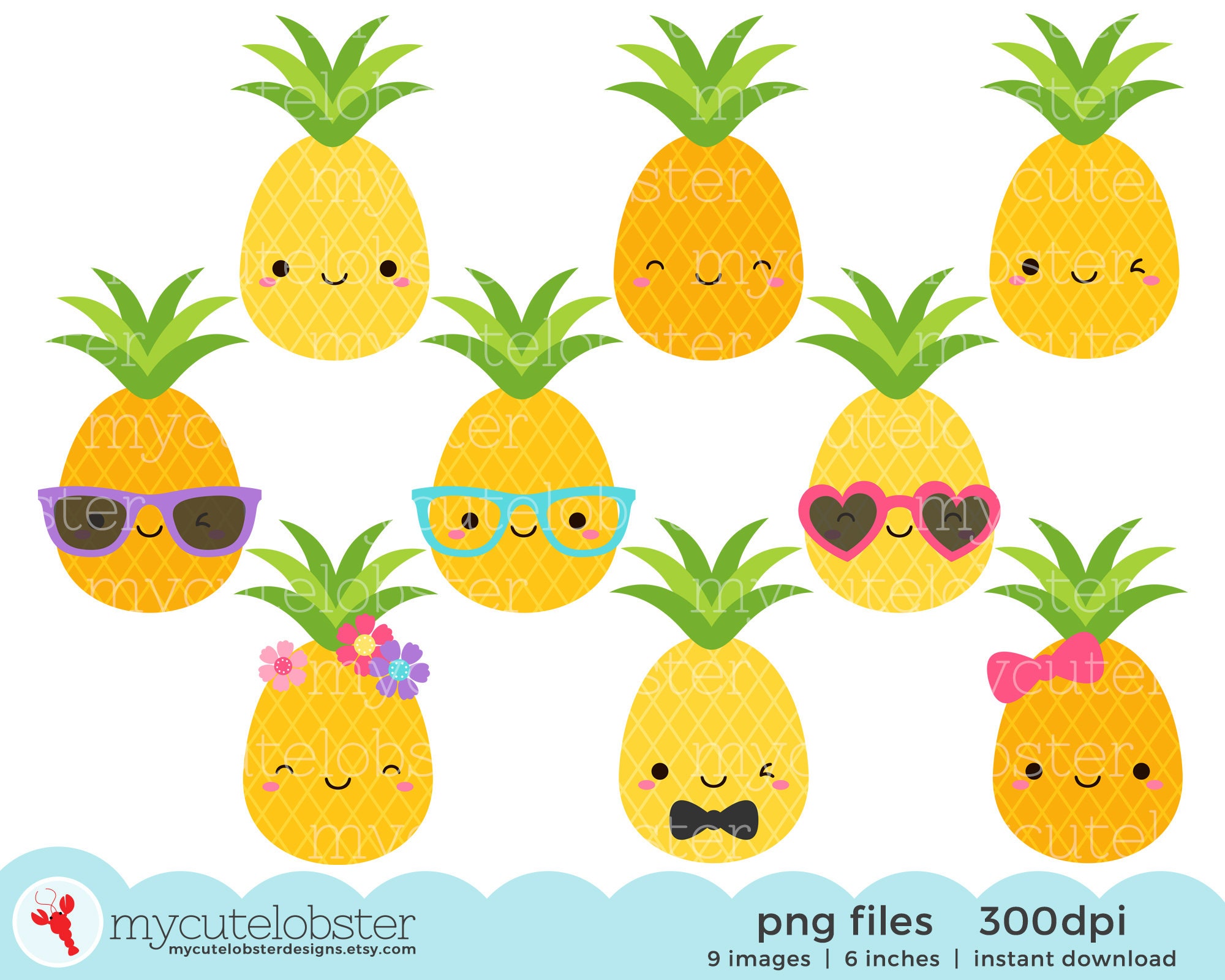 Cute Pineapples Clipart Set Pineapple Clip Art Fun Etsy Cute Pineapples Clipart Set Pineapple Clip Art Fun Etsy