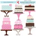 Cakes Clipart Set - clip art set of elegant cakes - Instant Download, Personal Use, Commercial Use, PNG 