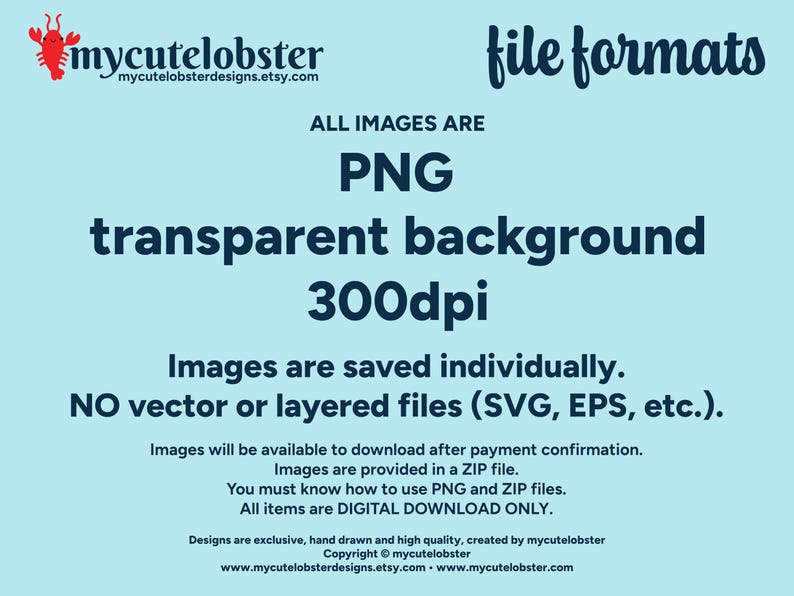 File formats for clipart images from mycutelobster.