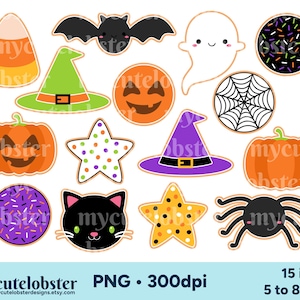 Halloweenkakor Clipart - dessert clipart, matgrafik, PNG digital nedladdning
