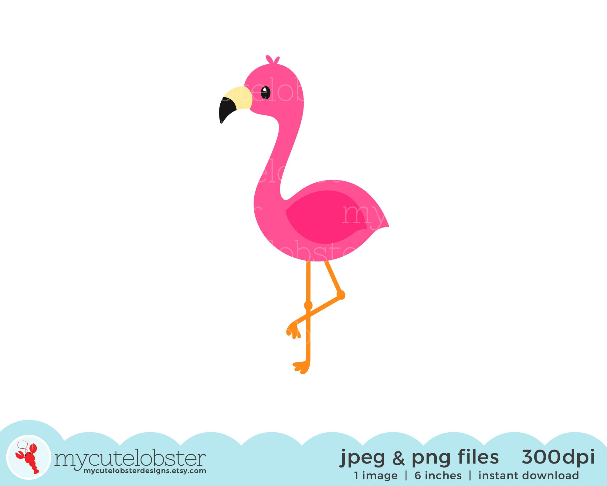 Bird clip art Summer clipart Flamingo digital download Clipart for commercial use Tropical clipart Printable flamingo Flamingo clipart