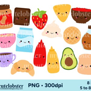 Mignon nourriture amis Clipart - ensemble de clipart paires de nourriture, nourriture de l'amitié, nous allons ensemble - téléchargement immédiat, usage personnel, usage commercial, PNG