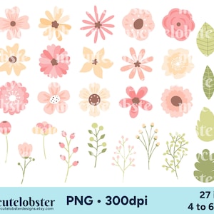 Blumen Clipart, Blütenknospen Clipart, Blumen Clipart, Rosa Blumen Clipart, Gelbe Blumen Clipart, Blumen PNG, persönlichen Gebrauch, kommerzieller Gebrauch