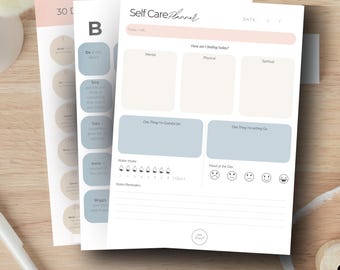 Self Care Bundle for Busy Moms | 5 Minute Self Care Printables | Mental Load Reset, Bingo & 30 Day Challenge PDF