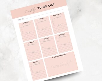 Weekly Planner Printable for Moms | Weekly To-Do List, Top 3 Priorities, Dinner Planner & Notes