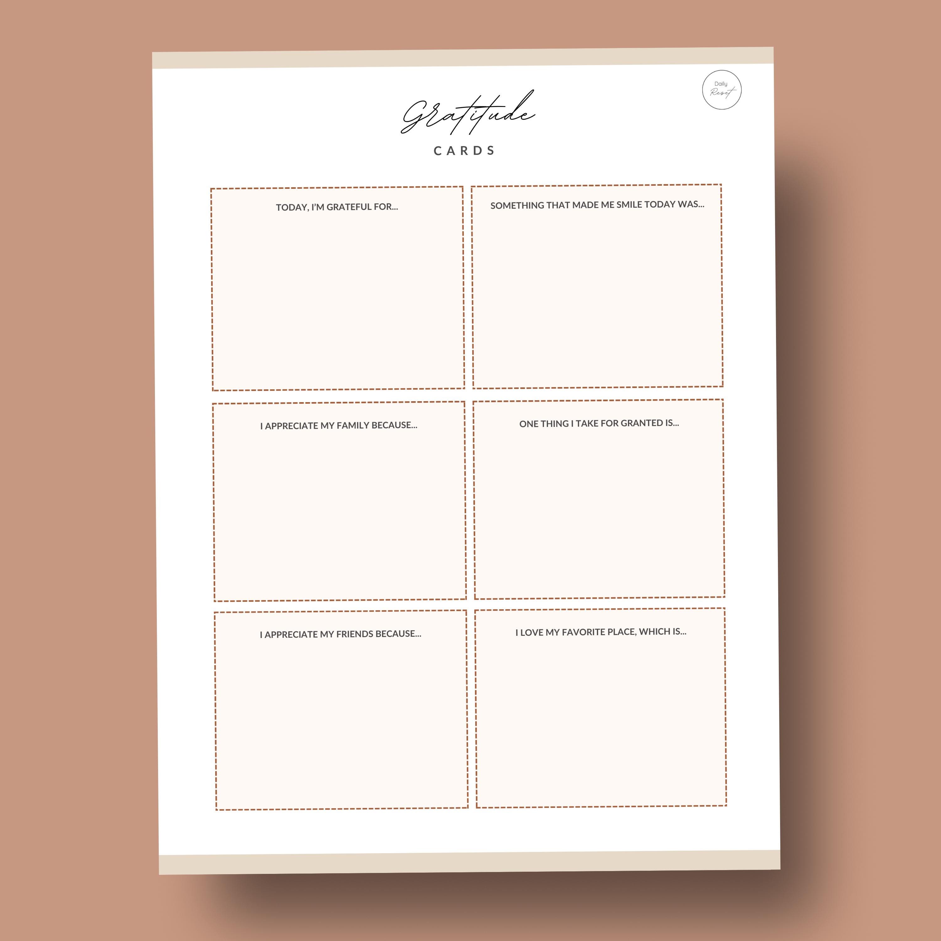 Family Gratitude Jar Notes Printable Gratitude Cards & Reflection…