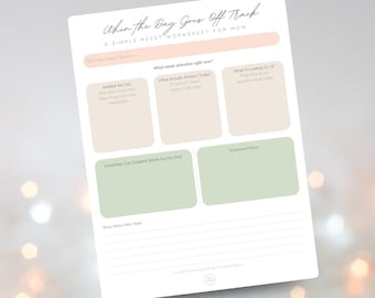 When the Day Goes Off Track Printable | Reset Worksheet for Moms | Overwhelmed Mom Planner | Daily Reset & Mental Load Relief PDF