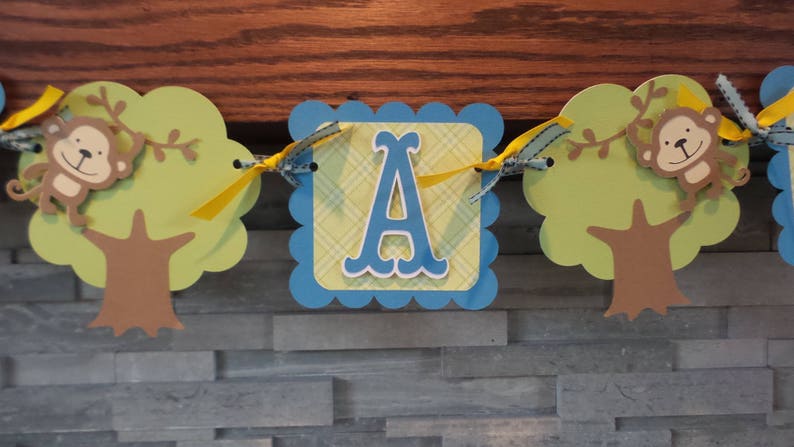 Its A Boy Safari Baby Shower Banner Monkey It S A Boy Etsy