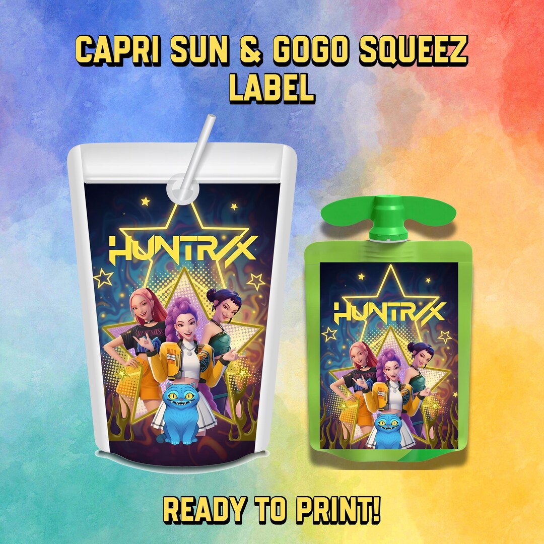 Kpop Demon Hunters Capri Sun Birthday Party Favor Label, Tonic Drink ...