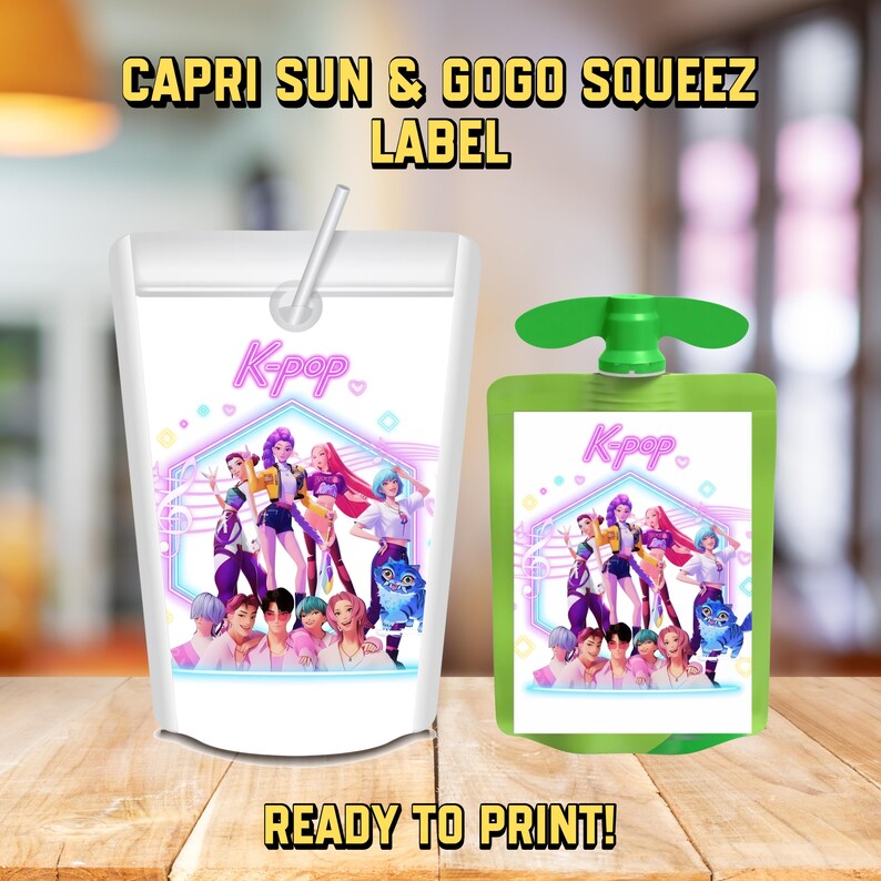 Kpop Demon Hunters Capri Sun Juice Pouch Label, Huntrix Saja Boys Tonic ...
