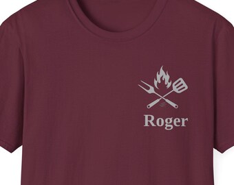 Papa Grilling Personalized T-Shirt | Custom Name BBQ Tee
